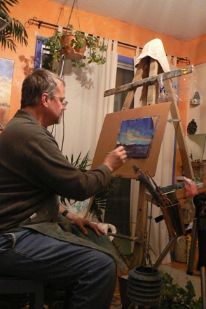 Artist studio painting