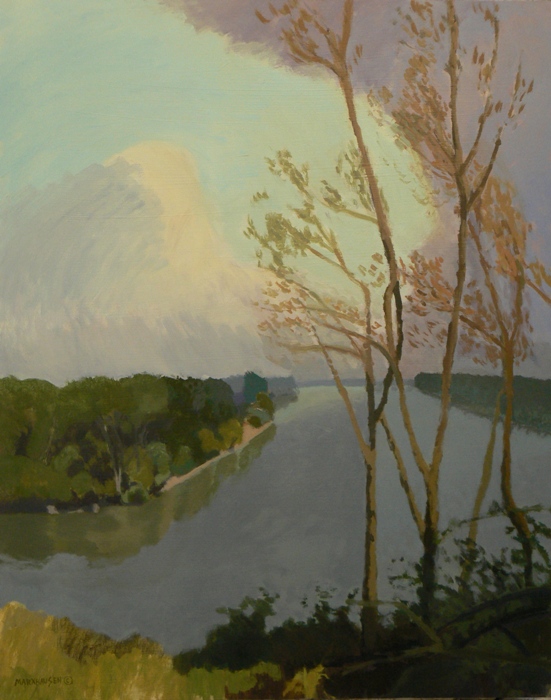 Afternoon on the Missouri River, Carroll County  30 x 24  Acrylic