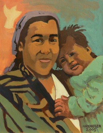 Mother And Daughter In Samarkand by Karl Marxhausen Acrylic