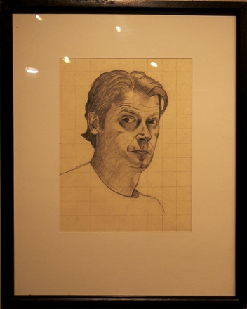 Self Portrait graphite matted framed