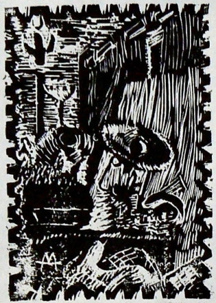 Quarters 2 by Karl Marxhausen, 7 x 5 inch, woodcut, first state