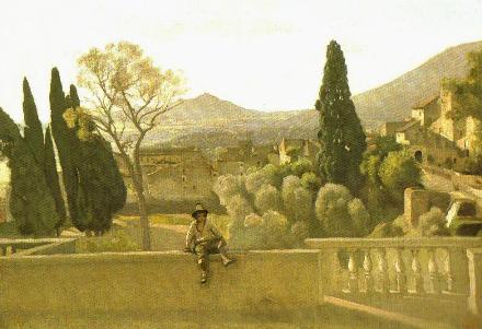 Tivoli.Gardens of Villa de Este by Corot