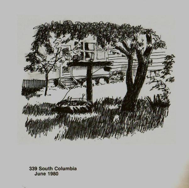 339 South Columbia by Karl Marxhausen Ink wash on paper