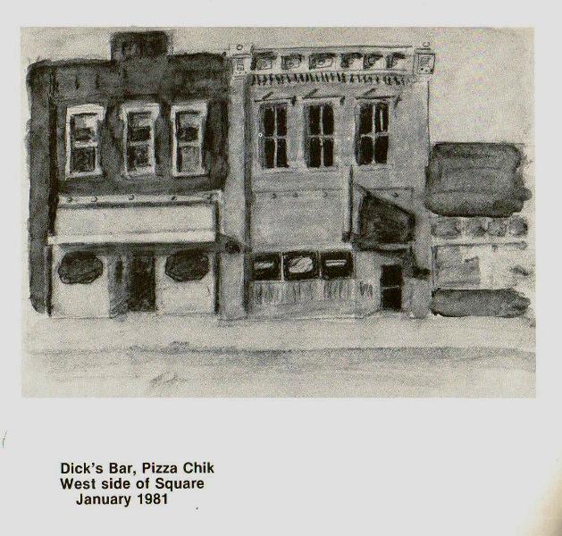 West side of square by Karl Marxhausen watercolor on paper