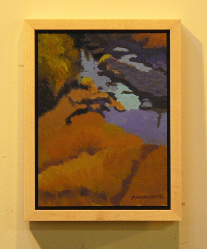 Stanley Creek In Orange And Blue  12 x 9  Framed