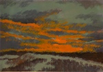Sunset On Levee 9 x 12