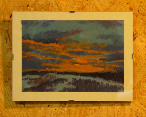 Sunset On Levee 9 x 12 Glass clip frame