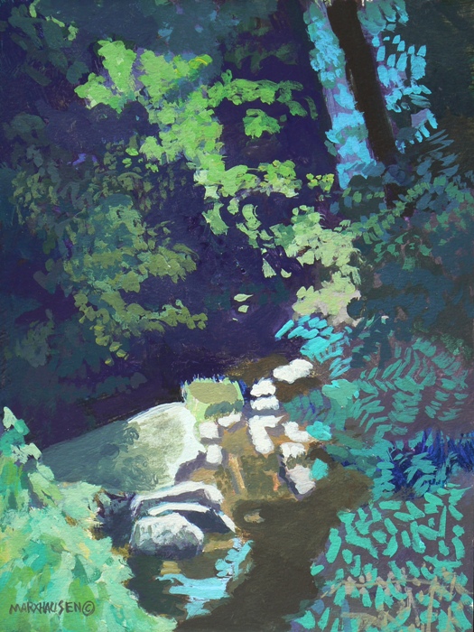Tenth Street Creek  12 x 9  Acrylic on watercolor paper