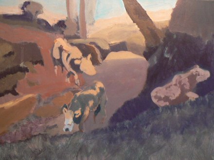 Three Cow Creek work-in-progress_painting