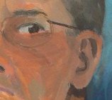 closeup of Self Portrait by Karl
                        Marxhausen, acrylic, 12 x 9 inches