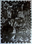 Quarters II (first state) by Karl
                        Marxhausen, 7 by 5 inch woodcut